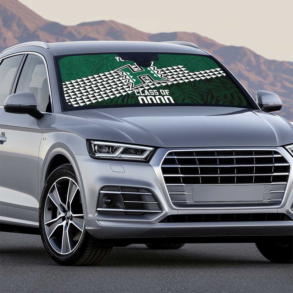 Hawaii Rainbow Warriors Alumni Custom Auto Sun Shade Kanaka Arrows Tropical Vibes LT7 - Polynesian Pride