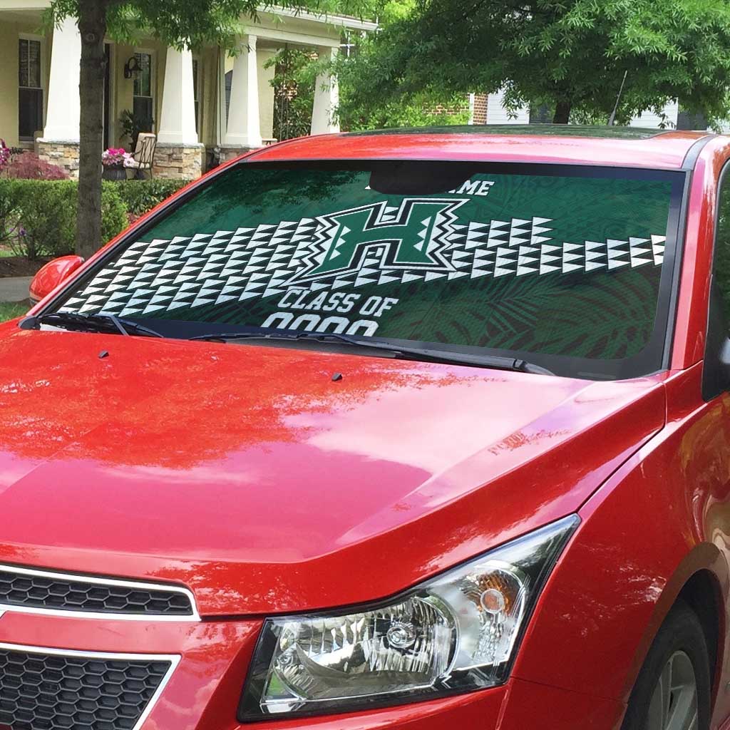 Hawaii Rainbow Warriors Alumni Custom Auto Sun Shade Kanaka Arrows Tropical Vibes LT7 - Polynesian Pride