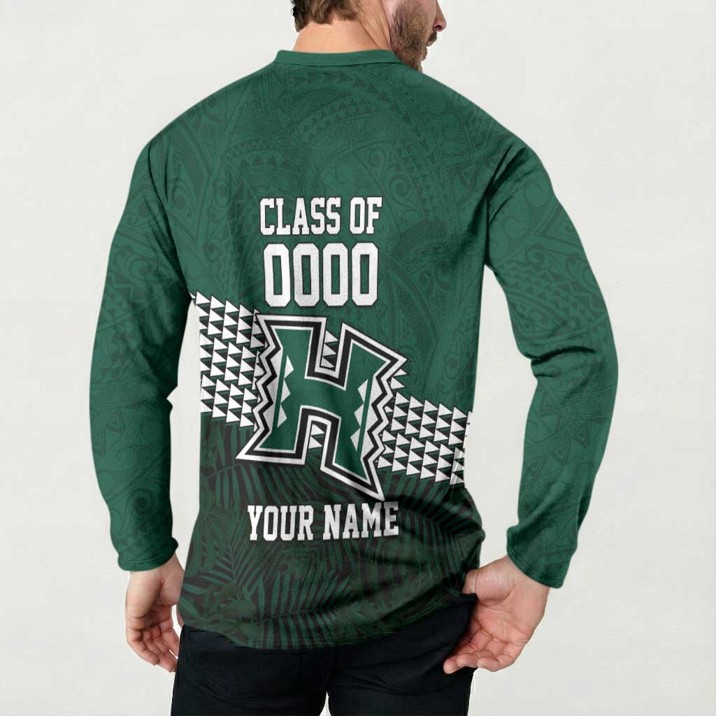 Hawaii Rainbow Warriors Alumni Custom Button Sweatshirt Kanaka Arrows Tropical Vibes LT7 - Polynesian Pride