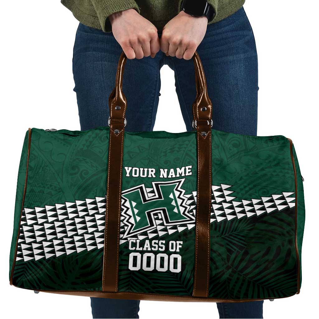 Hawaii Rainbow Warriors Alumni Custom Travel Bag Kanaka Arrows Tropical Vibes LT7 Green - Polynesian Pride