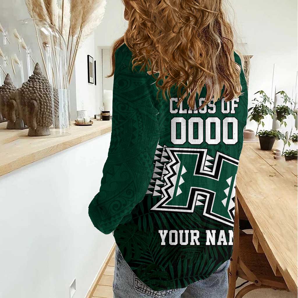 Hawaii Rainbow Warriors Alumni Custom Women Casual Shirt Kanaka Arrows Tropical Vibes LT7 - Polynesian Pride