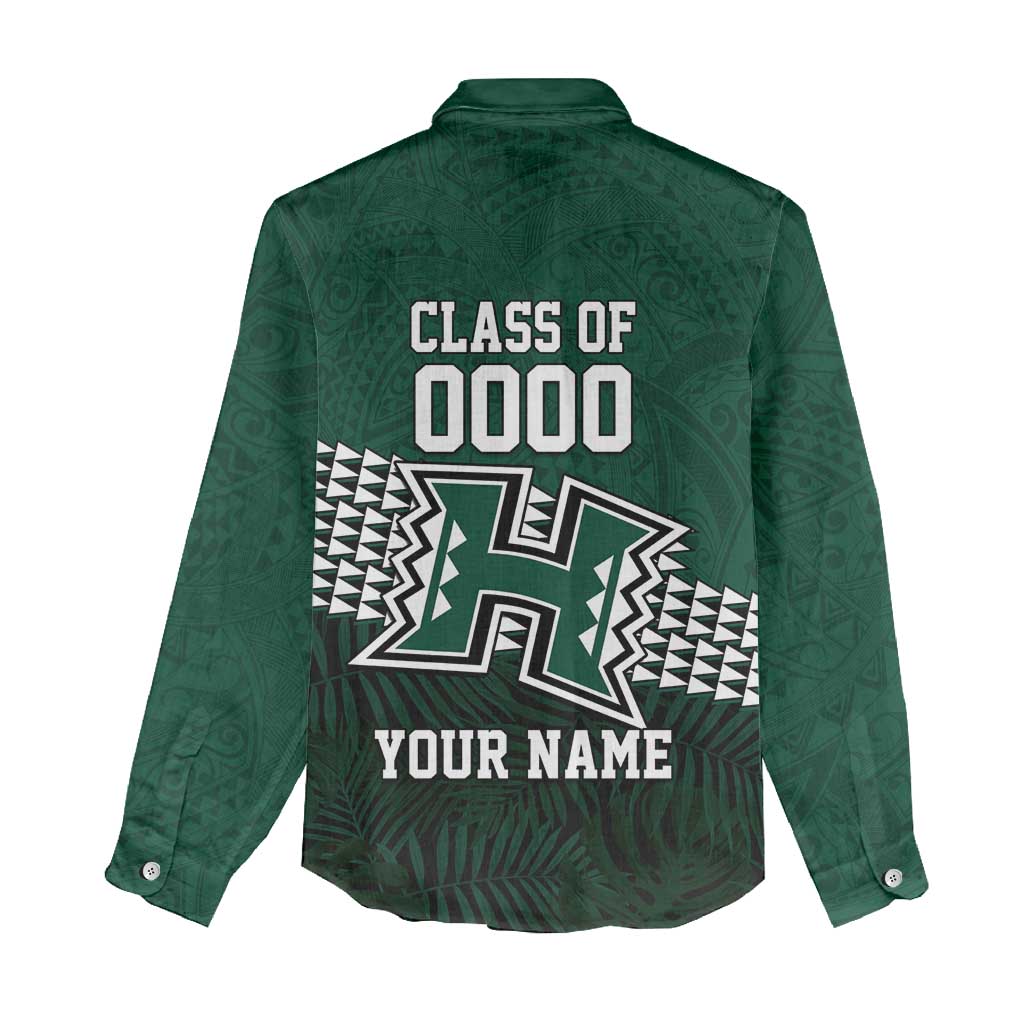 Hawaii Rainbow Warriors Alumni Custom Women Casual Shirt Kanaka Arrows Tropical Vibes LT7 - Polynesian Pride