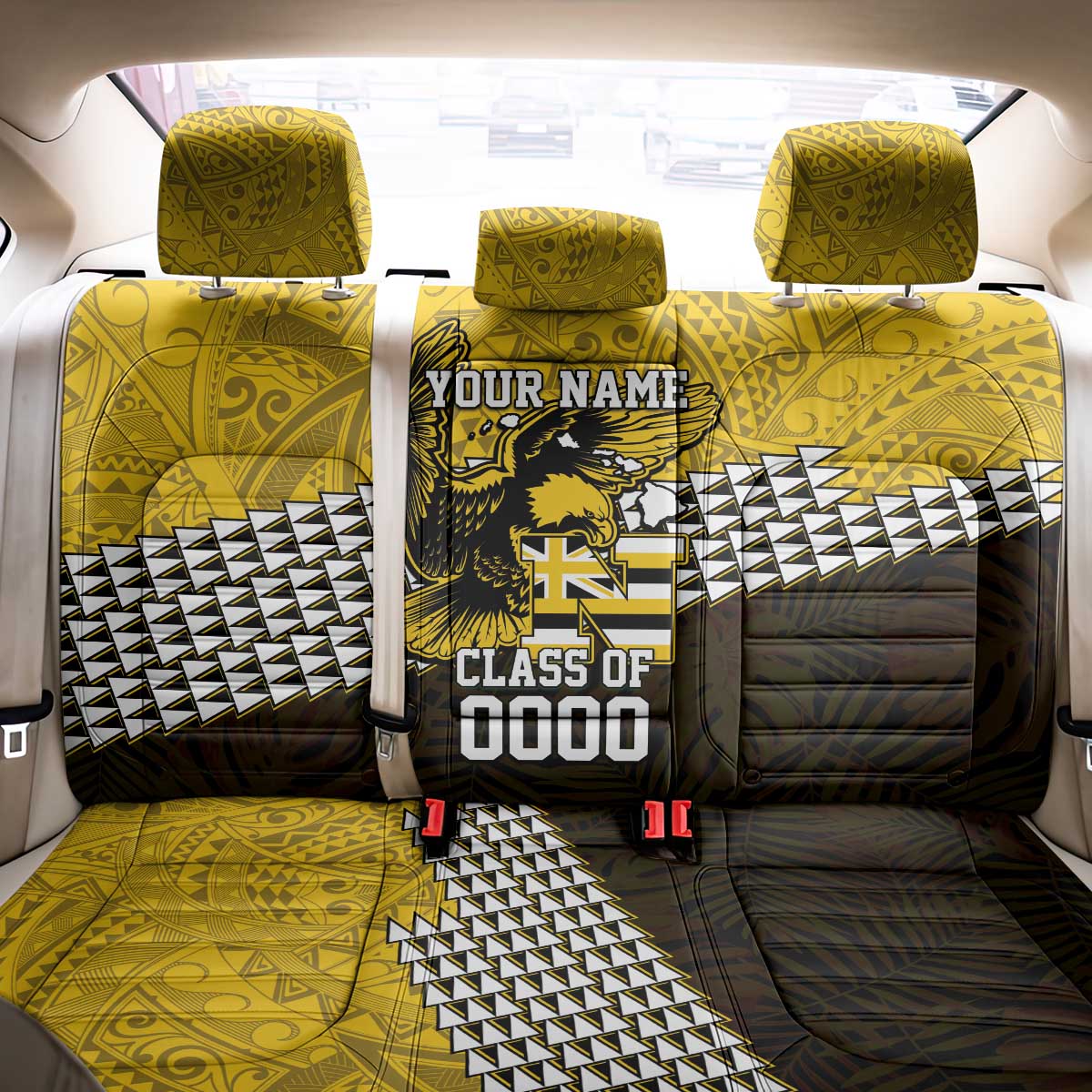 Hawaii Nanakuli High Alumni Custom Back Car Seat Cover Kanaka Arrows Tropical Vibes