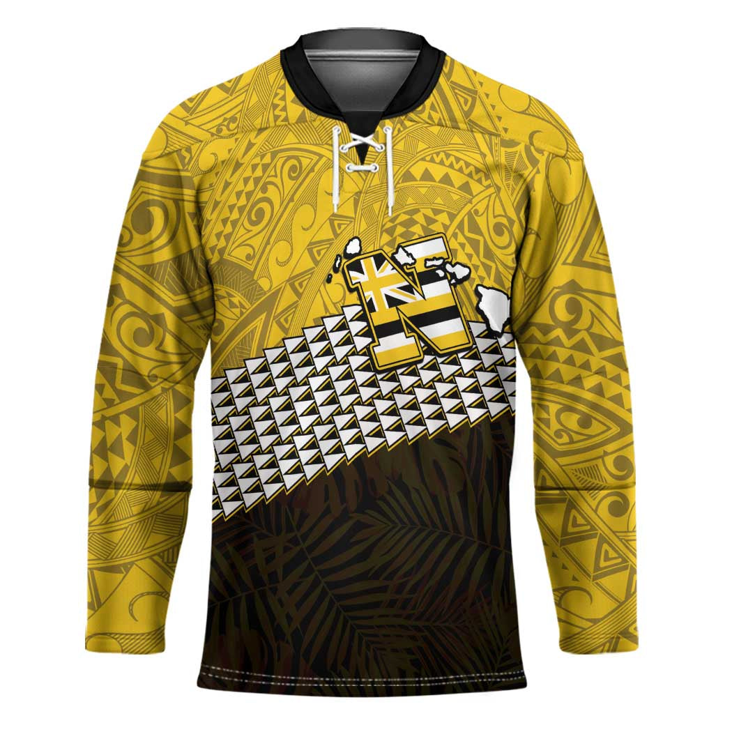 Hawaii Nanakuli High Alumni Custom Hockey Jersey Kanaka Arrows Tropical Vibes