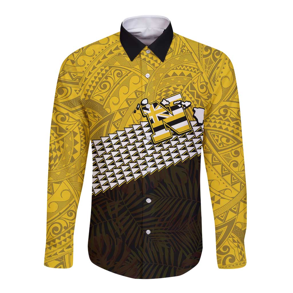 Hawaii Nanakuli High Alumni Custom Long Sleeve Button Shirt Kanaka Arrows Tropical Vibes