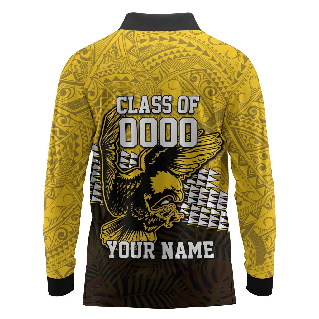 Hawaii Nanakuli High Alumni Custom Long Sleeve Polo Shirt Kanaka Arrows Tropical Vibes LT7 - Polynesian Pride