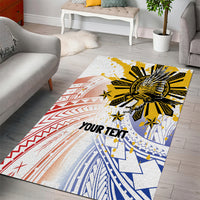 Philippines Independence Day Area Rug Eagle Mix Filipino Flag Tribal Style