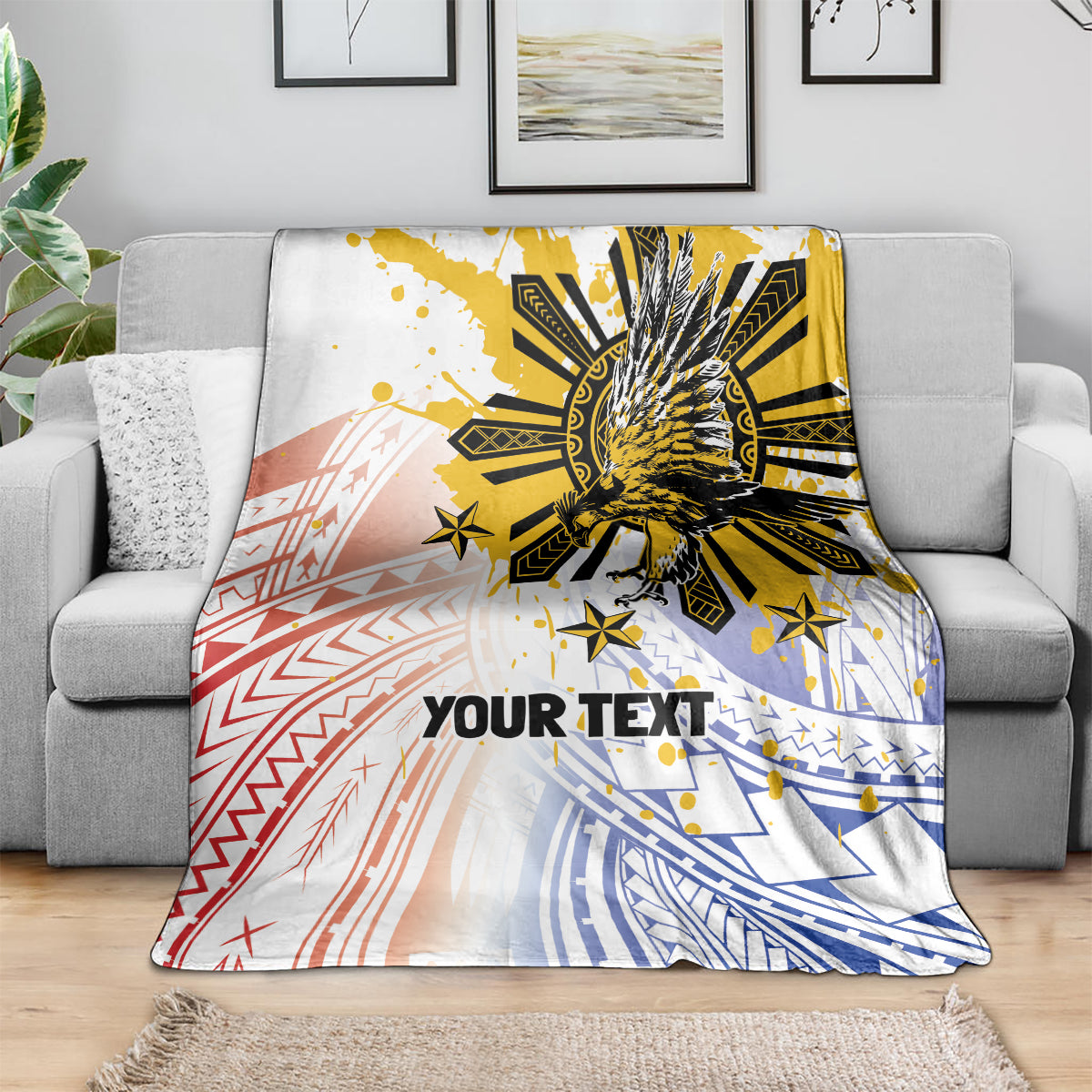 Philippines Independence Day Blanket Eagle Mix Filipino Flag Tribal Style