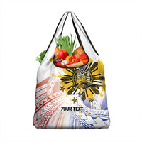 Philippines Independence Day Grocery Bag Eagle Mix Filipino Flag Tribal Style LT7 1-pack One Size White - Polynesian Pride