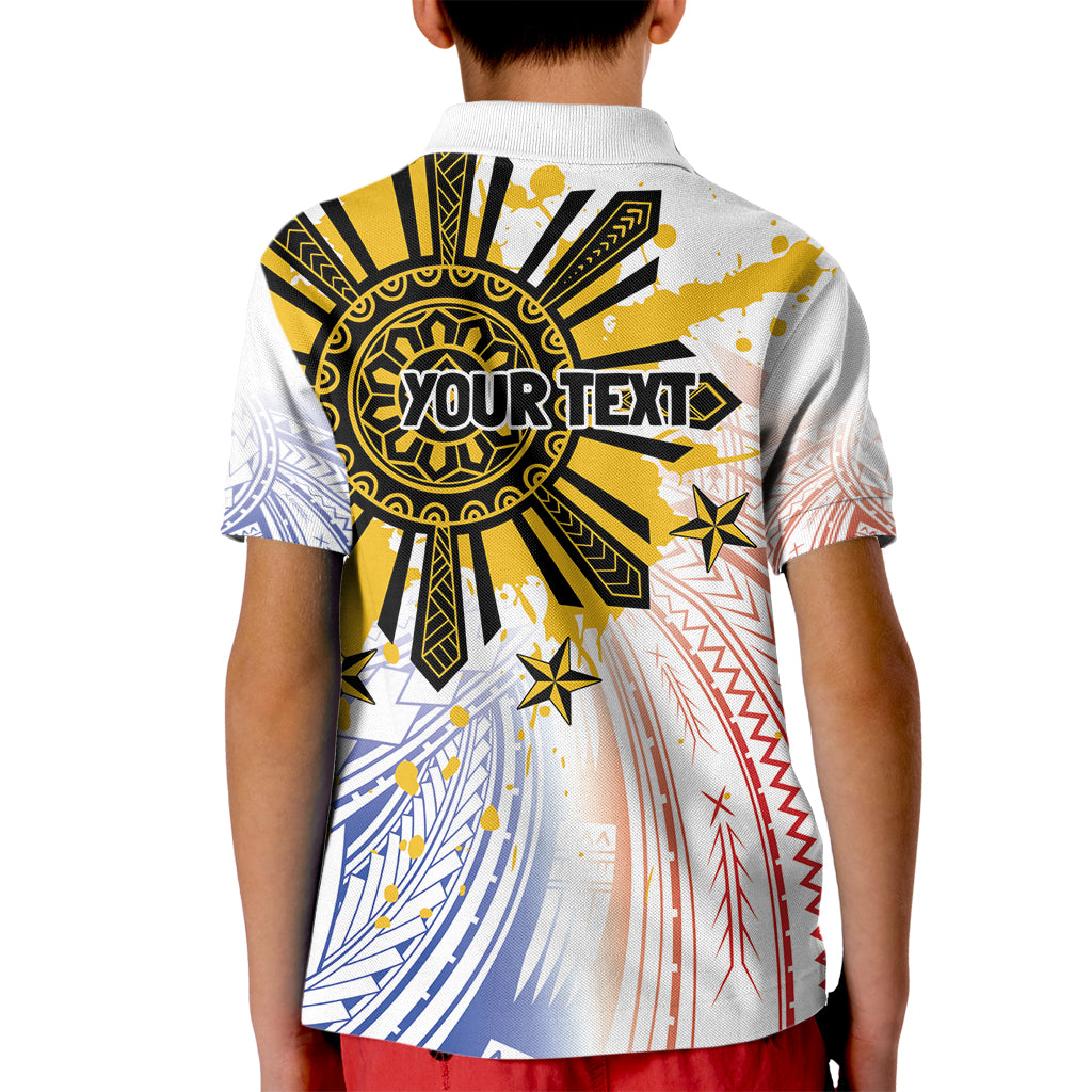 Philippines Independence Day Kid Polo Shirt Eagle Mix Filipino Flag Tribal Style
