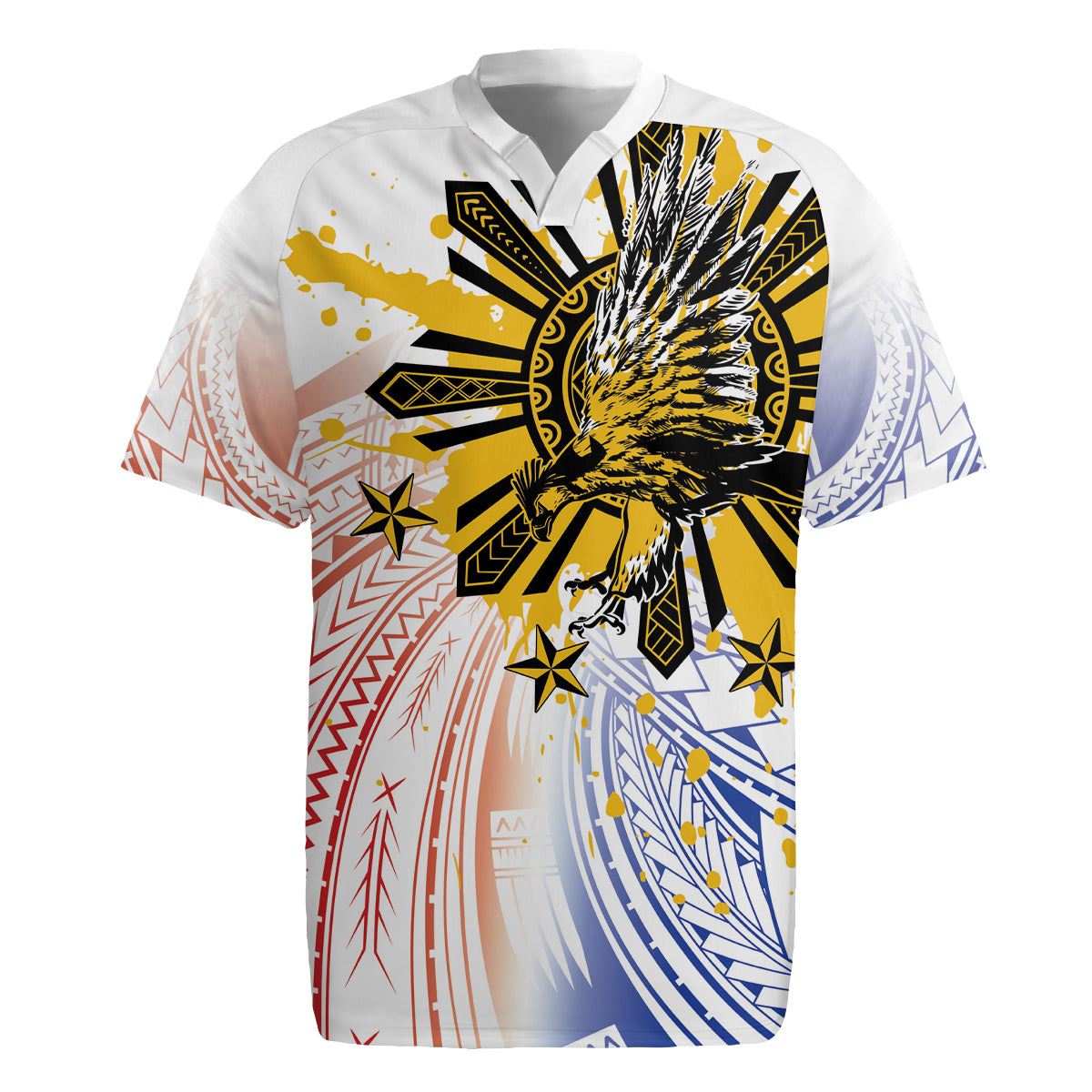 Philippines Independence Day Rugby Jersey Eagle Mix Filipino Flag Tribal Style