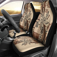 Talofa Samoa Mamanu Siapo Mix Malu Car Seat Cover Classic Beige Frangipani and Turtles
