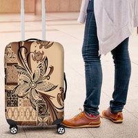 Talofa Samoa Mamanu Siapo Mix Malu Luggage Cover Classic Beige Frangipani and Turtles