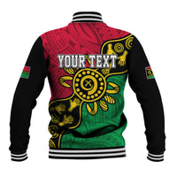 Personalised Vanuatu Baseball Jacket Mix Aboriginal Dot Art LT7 - Polynesian Pride