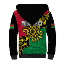 Personalised Vanuatu Sherpa Hoodie Mix Aboriginal Dot Art LT7 - Polynesian Pride