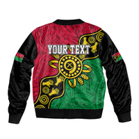 Personalised Vanuatu Sleeve Zip Bomber Jacket Mix Aboriginal Dot Art LT7 - Polynesian Pride