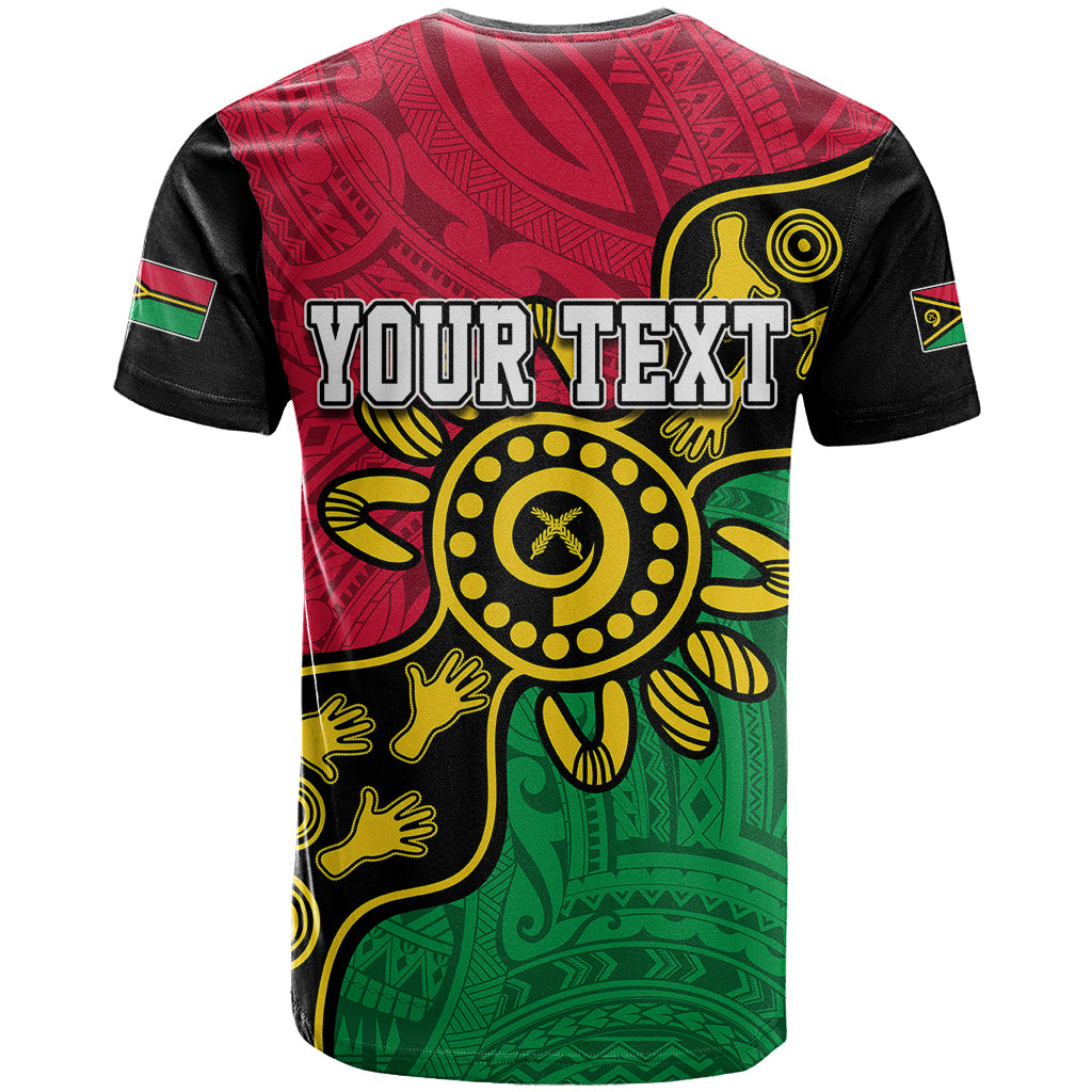 Custom Vanuatu T Shirt Mix Aboriginal Dot Art LT7 - Polynesian Pride