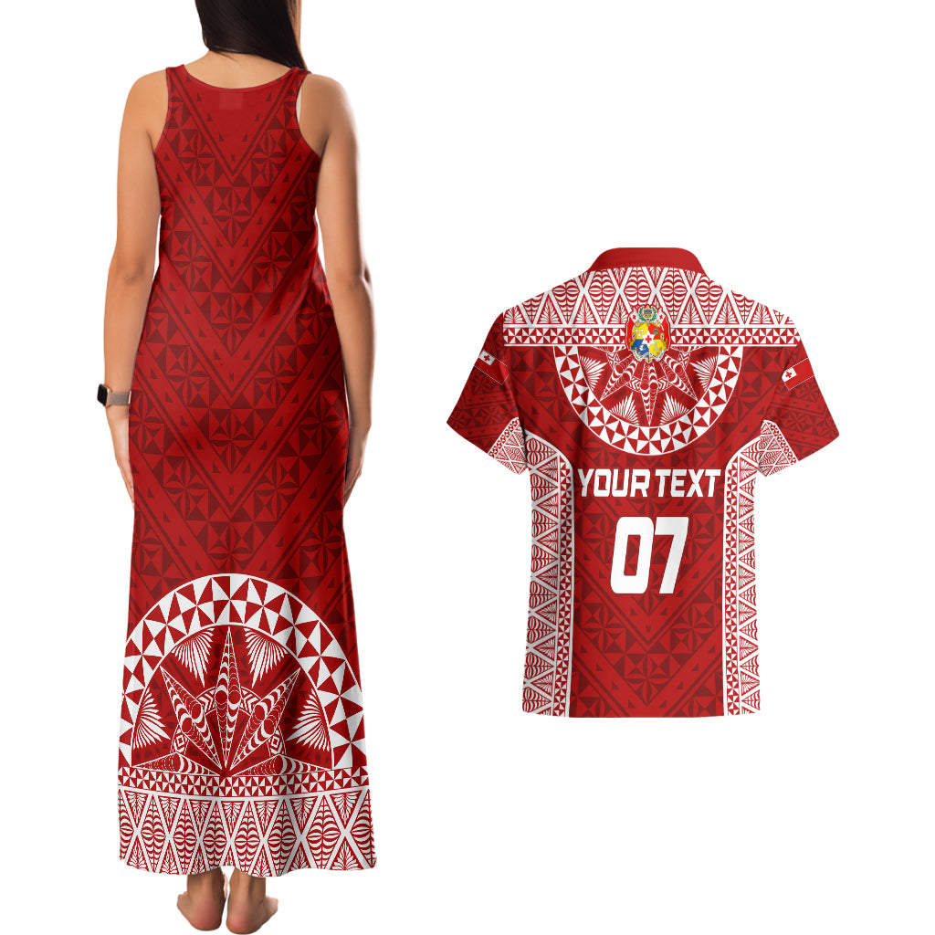 Personalised Tonga Rugby Couples Matching Tank Maxi Dress And Hawaiian Shirt Mate Ma'a Tonga Champions LT7 - Polynesian Pride