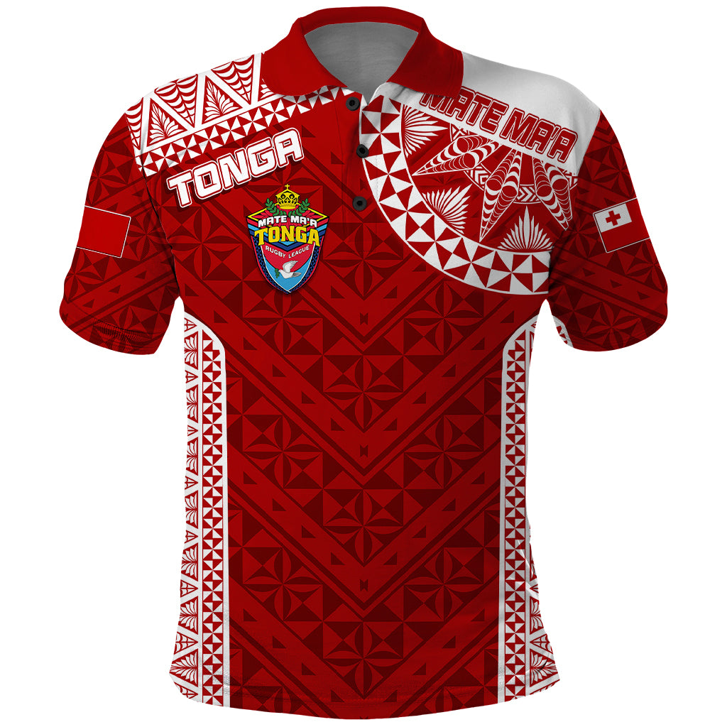 Personalised Tonga Rugby Polo Shirt Mate Ma'a Tonga Champions LT7 Red - Polynesian Pride