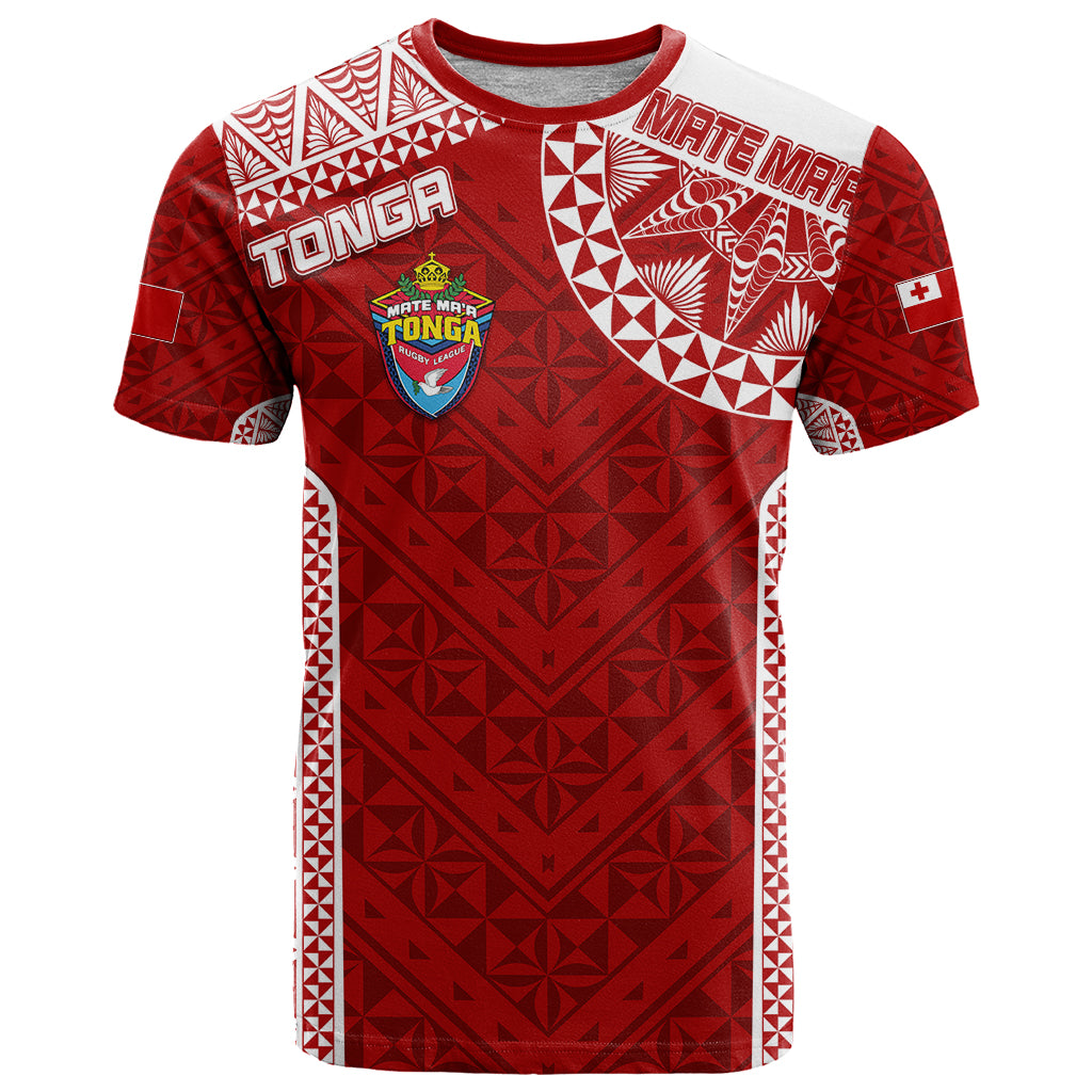 Personalised Tonga Rugby T Shirt Mate Ma'a Tonga Champions LT7 Red - Polynesian Pride