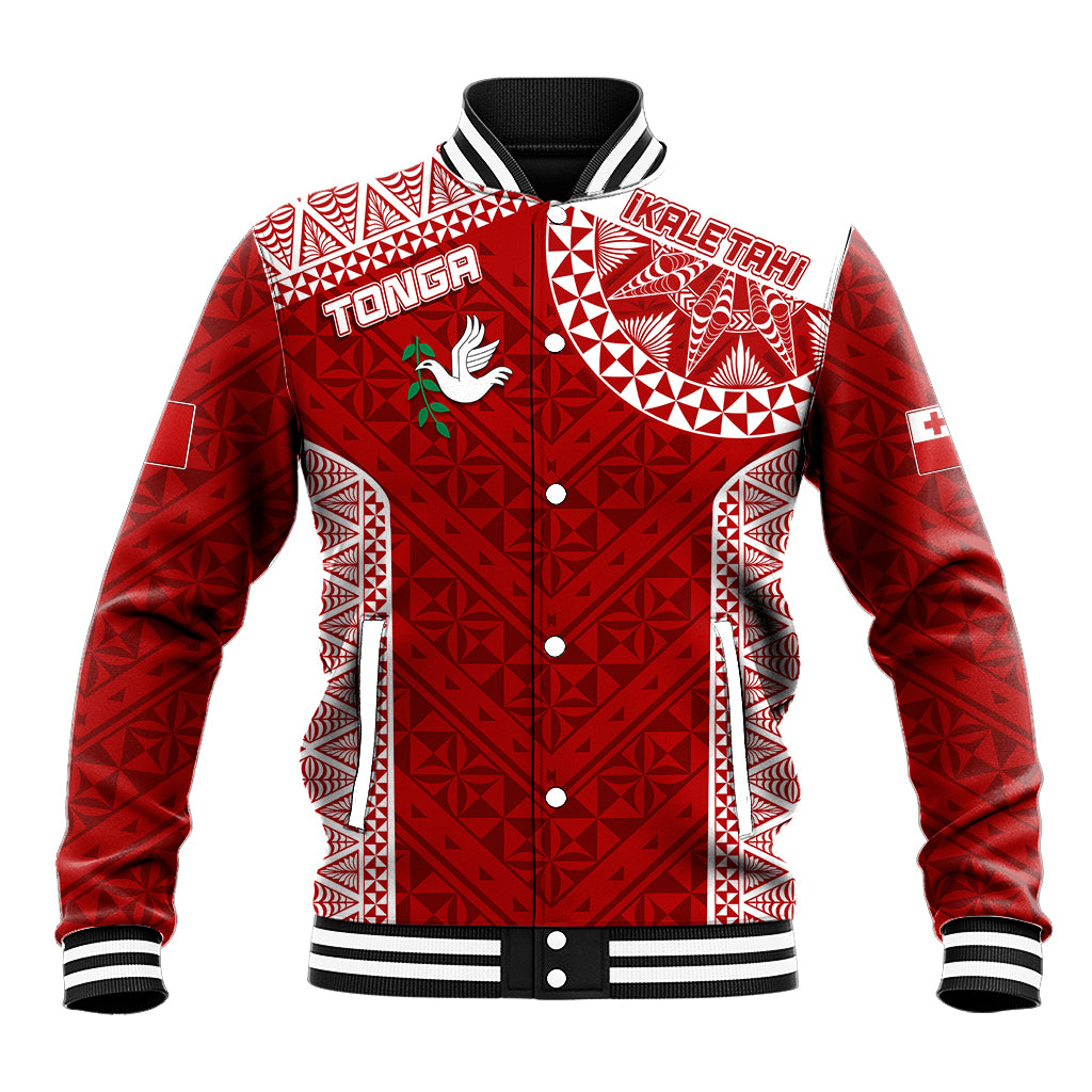 Personalised Tonga Rugby Baseball Jacket Ikale Tahi Champions World Cup 2023 LT7 Unisex Red - Polynesian Pride