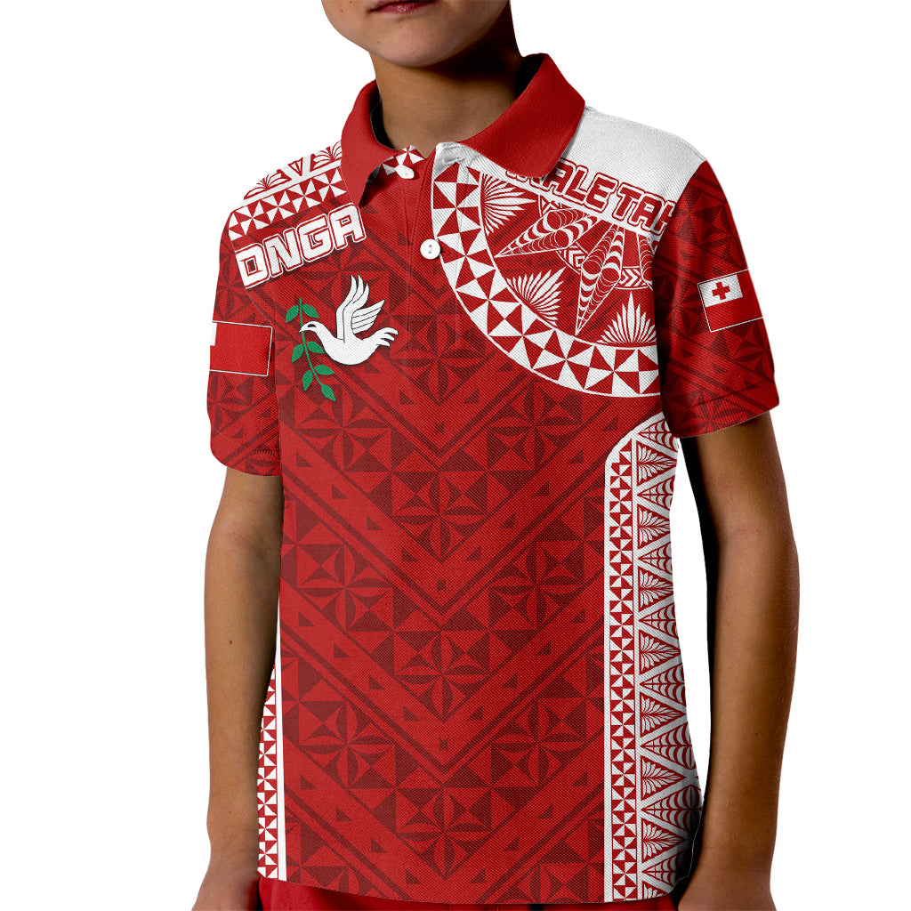 Personalised Tonga Rugby Kid Polo Shirt Ikale Tahi Champions World Cup 2023 LT7 Kid Red - Polynesian Pride