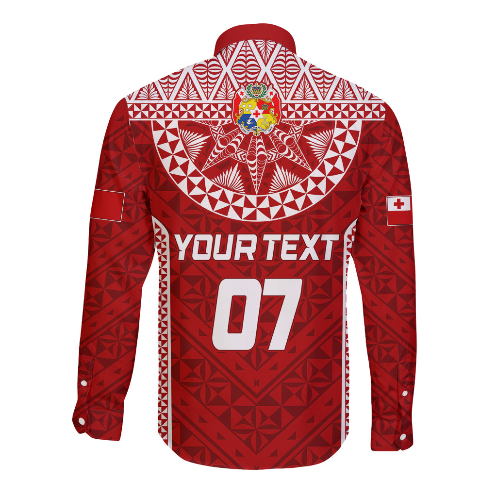 Personalised Tonga Rugby Long Sleeve Button Shirt Ikale Tahi Champions World Cup 2023 LT7 - Polynesian Pride