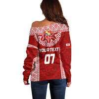 Personalised Tonga Rugby Off Shoulder Sweater Ikale Tahi Champions World Cup 2023 LT7 - Polynesian Pride