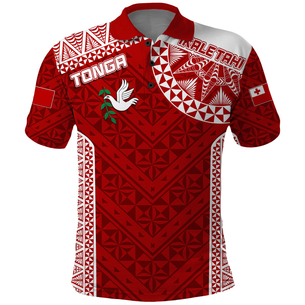 Personalised Tonga Rugby Polo Shirt Ikale Tahi Champions World Cup 2023 LT7 Red - Polynesian Pride