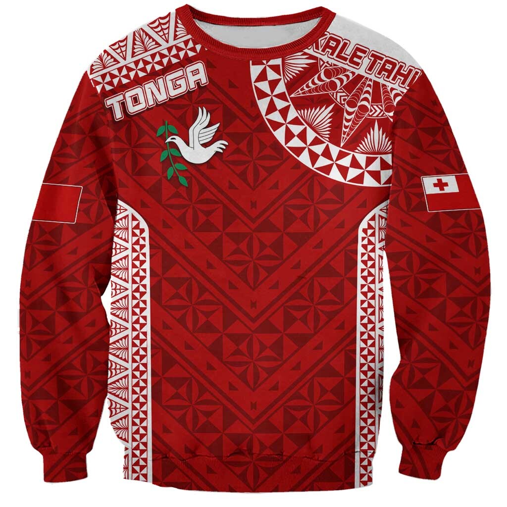 Personalised Tonga Rugby Sweatshirt Ikale Tahi Champions World Cup 2023 LT7 Unisex Red - Polynesian Pride
