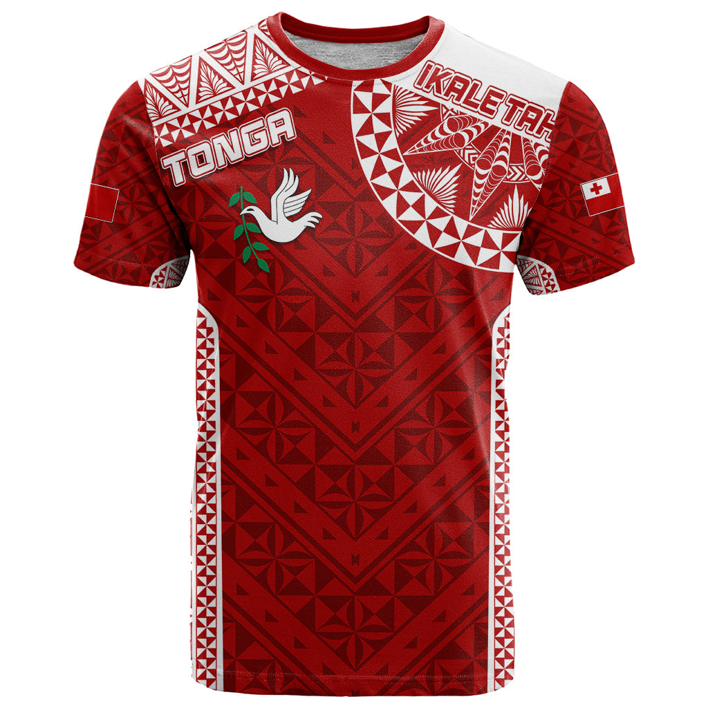 Personalised Tonga Rugby T Shirt Ikale Tahi Champions World Cup 2023 LT7 Red - Polynesian Pride