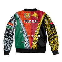 Personalised Papua New Guinea Mix Penama Bomber Jacket Tribal Patterns Half-Half Style LT7 - Polynesian Pride
