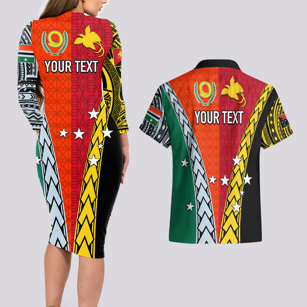 Personalised Penama Day Couples Matching Mermaid Dress and Long Sleeve Button Shirts Proud To Be A Ni-Van Beauty Pacific Flower LT03 main image 0