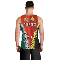 Personalised Papua New Guinea Mix Penama Men Tank Top Tribal Patterns Half-Half Style LT7 - Polynesian Pride