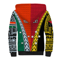 Personalised Papua New Guinea Mix Penama Sherpa Hoodie Tribal Patterns Half-Half Style LT7 - Polynesian Pride