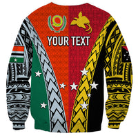 Personalised Papua New Guinea Mix Penama Sweatshirt Tribal Patterns Half-Half Style LT7 - Polynesian Pride