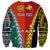 Personalised Papua New Guinea Mix Penama Sweatshirt Tribal Patterns Half-Half Style LT7 - Polynesian Pride