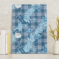 Blue Palaka Hawaii Cowboy Christmas Canvas Wall Art Paniolo Mix Maile Lei - Polynesian Pride