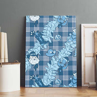 Blue Palaka Hawaii Cowboy Christmas Canvas Wall Art Paniolo Mix Maile Lei - Polynesian Pride