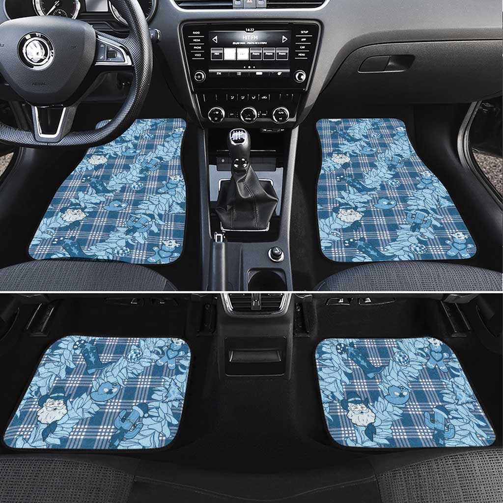 Blue Palaka Hawaii Cowboy Christmas Car Mats Paniolo Mix Maile Lei - Polynesian Pride