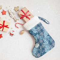 Blue Palaka Hawaii Cowboy Christmas Stocking Paniolo Mix Maile Lei - Polynesian Pride