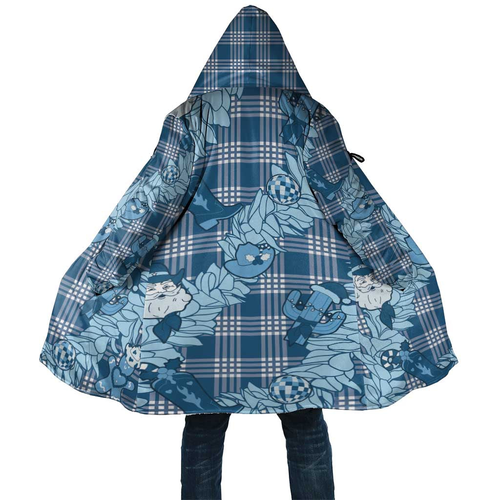 Blue Palaka Hawaii Cowboy Christmas Cloak Paniolo Mix Maile Lei - Polynesian Pride