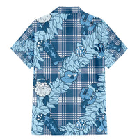 Blue Palaka Hawaii Cowboy Christmas Family Matching Mermaid Dress and Hawaiian Shirt Paniolo Mix Maile Lei - Polynesian Pride