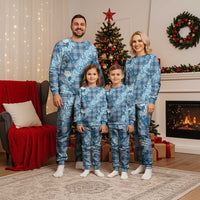 Blue Palaka Hawaii Cowboy Christmas Pajama Set Paniolo Mix Maile Lei - Polynesian Pride