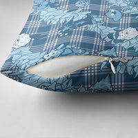 Blue Palaka Hawaii Cowboy Christmas Pillow Cover Paniolo Mix Maile Lei - Polynesian Pride