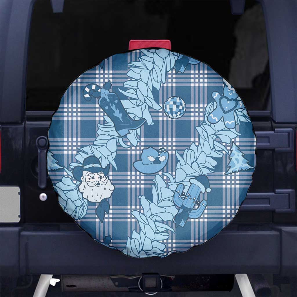 Blue Palaka Hawaii Cowboy Christmas Spare Tire Cover Paniolo Mix Maile Lei - Polynesian Pride