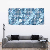 Blue Palaka Hawaii Cowboy Christmas Tapestry Paniolo Mix Maile Lei - Polynesian Pride