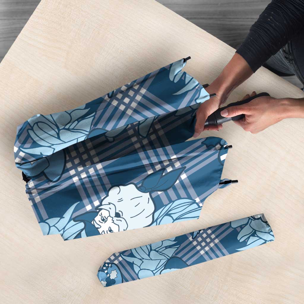 Blue Palaka Hawaii Cowboy Christmas Umbrella Paniolo Mix Maile Lei - Polynesian Pride