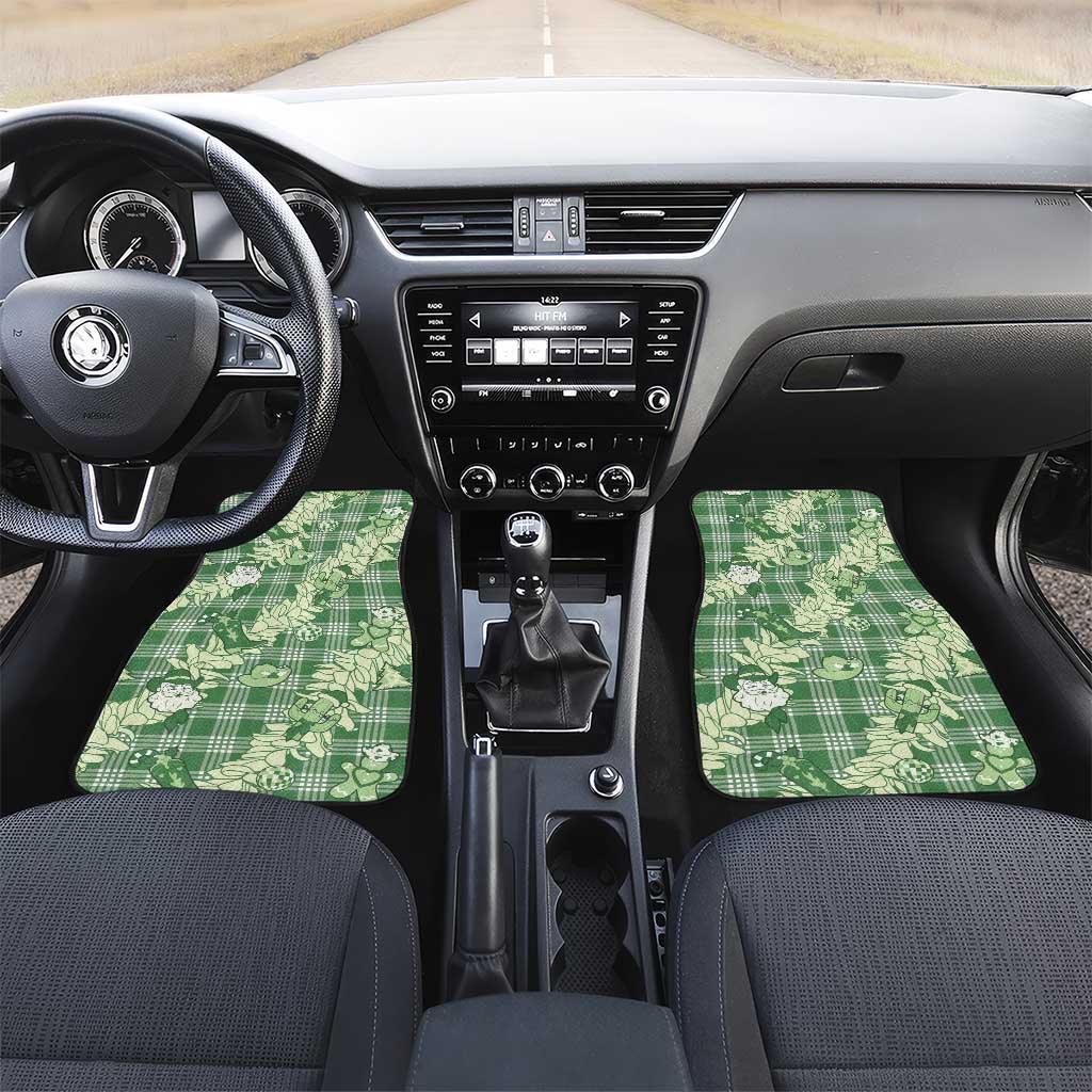 Green Palaka Hawaii Cowboy Christmas Car Mats Paniolo Mix Maile Lei - Polynesian Pride