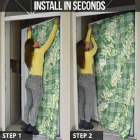 Green Palaka Hawaii Cowboy Christmas Door Cover Paniolo Mix Maile Lei - Polynesian Pride